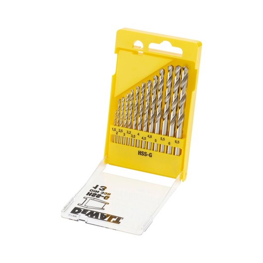 Cassette 13-delig, HSS-G metaalboor (Ø1,5mm-6,5mm) per 0,5mm